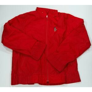 Vintage 90's Boast X Disney Mickey Mouse Tennis Jacket Red Hooded Men's Medium